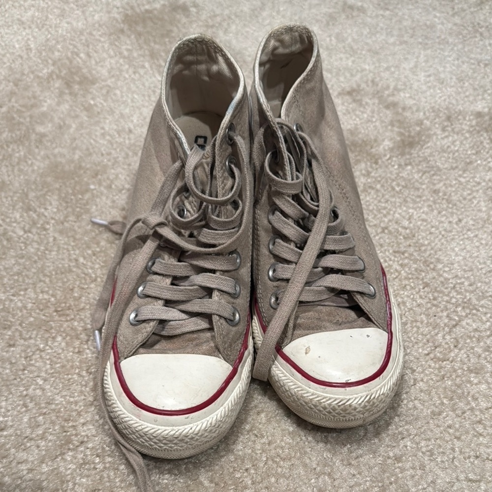 Converse Hidden Wedge Sneakers with Red and White Accents